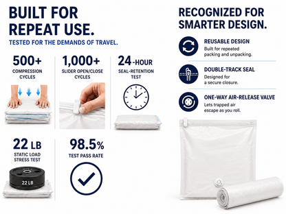 BILLHOL® PUMP-FREE TRAVEL COMPRESSION BAGS 🧳 – SAVE UP TO 80% PACKING SPACE, NO VACUUM OR PUMP NEEDED