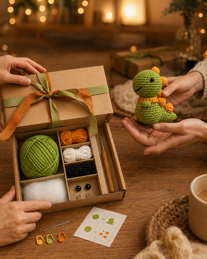 BILLHOL® Easy Crochet Dinosaur Kit for Beginners 🦖 – Make Your First Little Dino