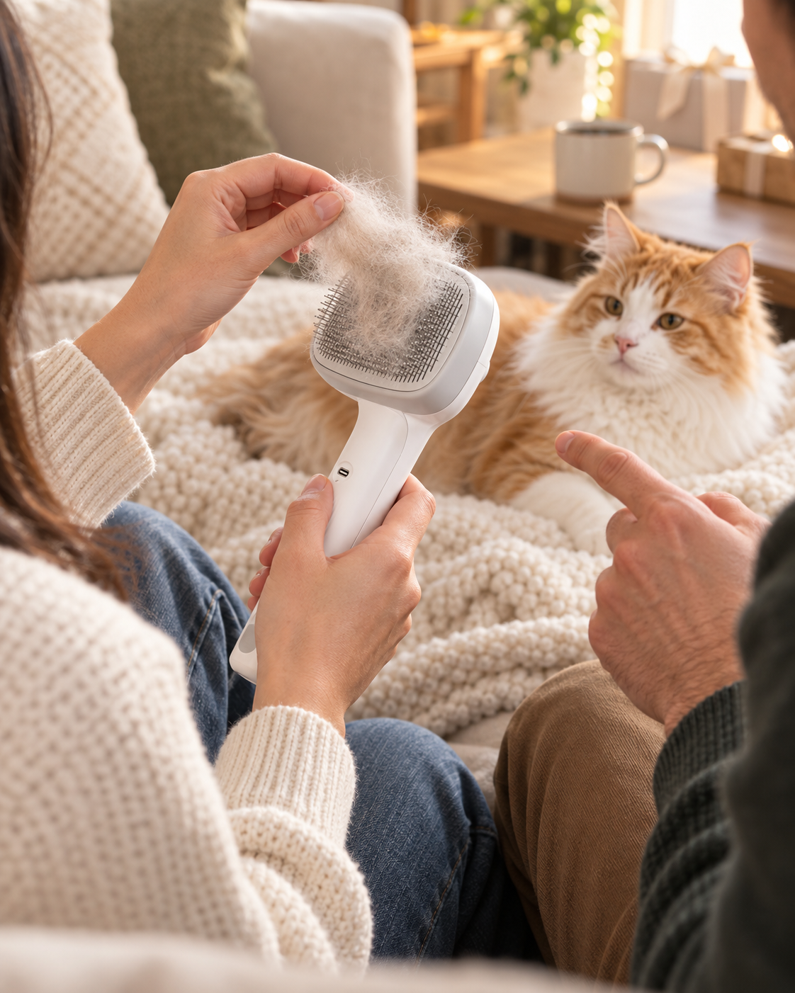 BILLHOL® Mist & Massage Pet Grooming Brush – Mist, Brush & Lift Away Loose Fur