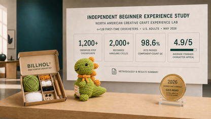 BILLHOL® Easy Crochet Dinosaur Kit for Beginners 🦖 – Make Your First Little Dino