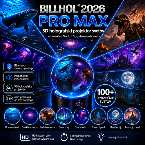 BILLHOL®🪐🌈  2026 PRO MAX 5D – pametni projektor več kot 100 osupljivih svetov z Bluetooth upravljanjem in zvočnimi učinki