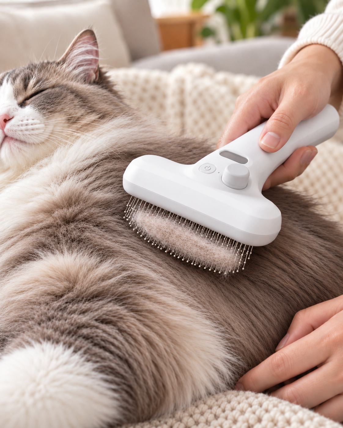 BILLHOL® Mist & Massage Pet Grooming Brush – Mist, Brush & Lift Away Loose Fur