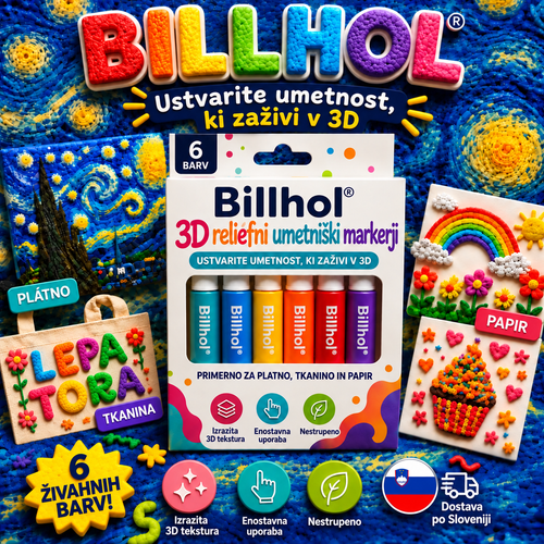 BILLHOL® 🎨 🧸 3D reliefno pisalo – Spremenite običajne risbe v barvite 3D umetnine