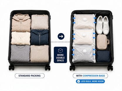 BILLHOL® PUMP-FREE TRAVEL COMPRESSION BAGS 🧳 – SAVE UP TO 80% PACKING SPACE, NO VACUUM OR PUMP NEEDED