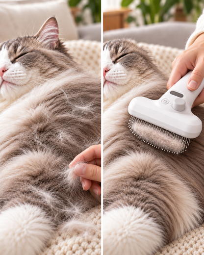 BILLHOL® Mist & Massage Pet Grooming Brush – Mist, Brush & Lift Away Loose Fur