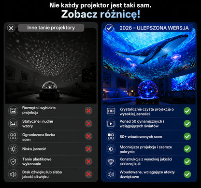 BVJ®✈️❤️2026 PRO MAX 5D – inteligentny projektor niezwykłych światów Odkrywaj ponad 100 zachwycających światów, sterując urządzeniem przez Bluetooth i korzystając z efektów dźwiękowych.