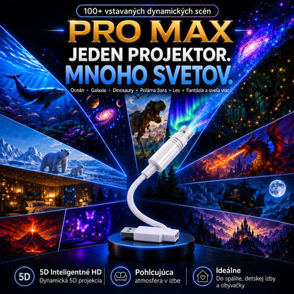 BILLHOL® 2026 PRO MAX – 5D inteligentný projektor svetov 💫 Vytvorte viac ako 100 pohlcujúcich svetov s Bluetooth ovládaním a vstavanými zvukovými efektmi.