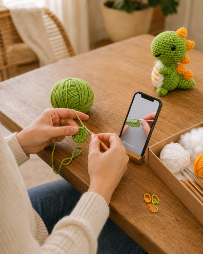 BILLHOL® Easy Crochet Dinosaur Kit for Beginners 🦖 – Make Your First Little Dino