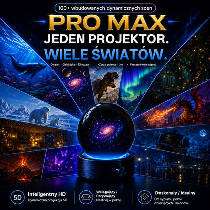 BVJ®✈️❤️2026 PRO MAX 5D – inteligentny projektor niezwykłych światów Odkrywaj ponad 100 zachwycających światów, sterując urządzeniem przez Bluetooth i korzystając z efektów dźwiękowych.