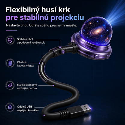 BILLHOL® 🌌 POHLCUJÚCI GALAKTICKÝ PROJEKTOR — 4 SVETY · GALAXIA · OCEÁN · DINOSAURY · POLÁRNA ŽIARA