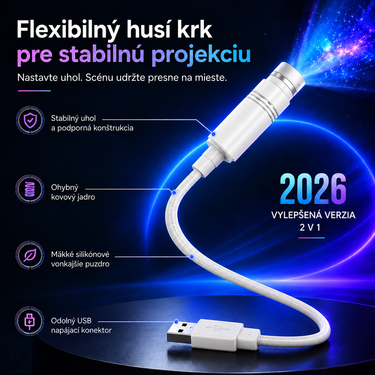 BILLHOL®  ❤️POHLCUJÚCI GALAKTICKÝ PROJEKTOR — 4 SVETY · GALAXIA · OCEÁN · DINOSAURY · POLÁRNA ŽIARA