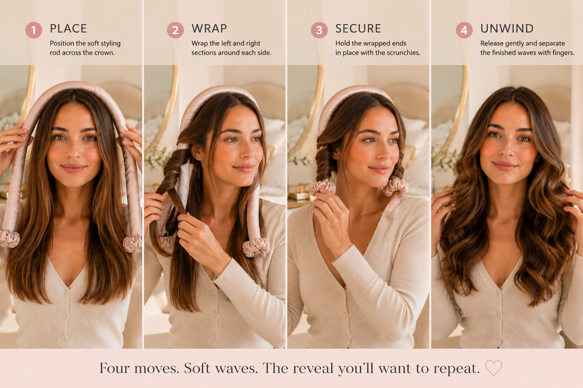 BILLHOL® Heatless Curling Set – Wrap, Unwind & Reveal Soft Waves
