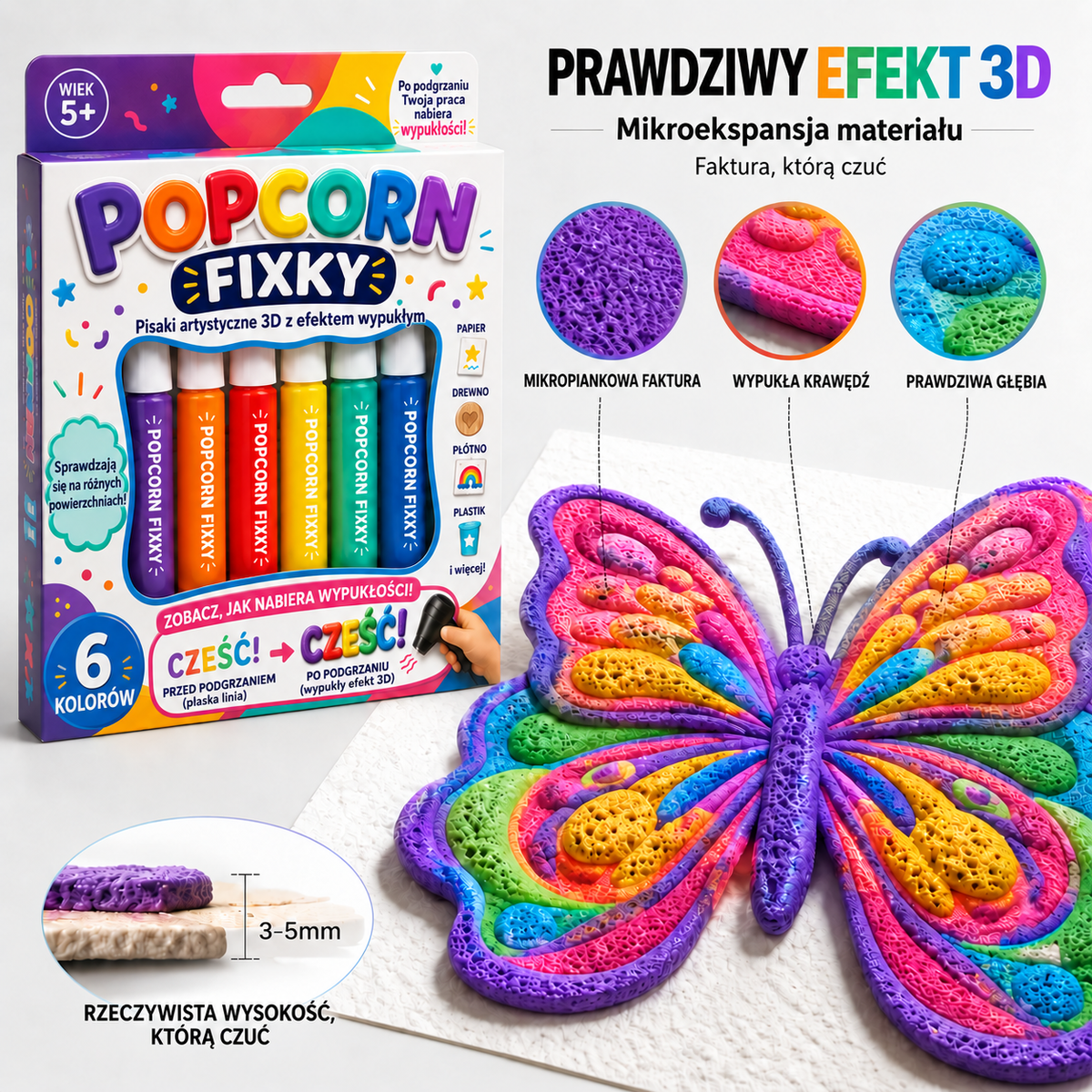 BILLHOL® 🫧 Pisaki 3D z efektem wypukłym – Zamień zwykłe rysunki w kolorowe dzieła 3D