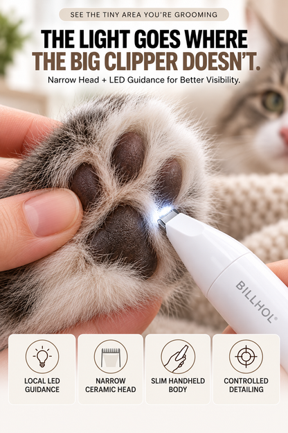 BILLHOL® Precision Paw Trimmer — Clear the Fur. Reveal the Paw.