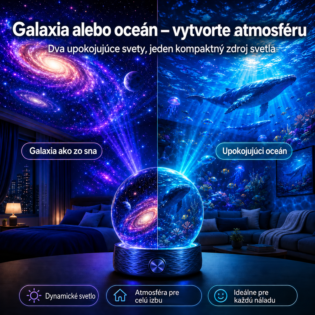 BILLHOL® 2026 PRO MAX – 5D inteligentný projektor svetov 🎗️ Vytvorte viac ako 100 pohlcujúcich svetov s Bluetooth ovládaním a vstavanými zvukovými efektmi.