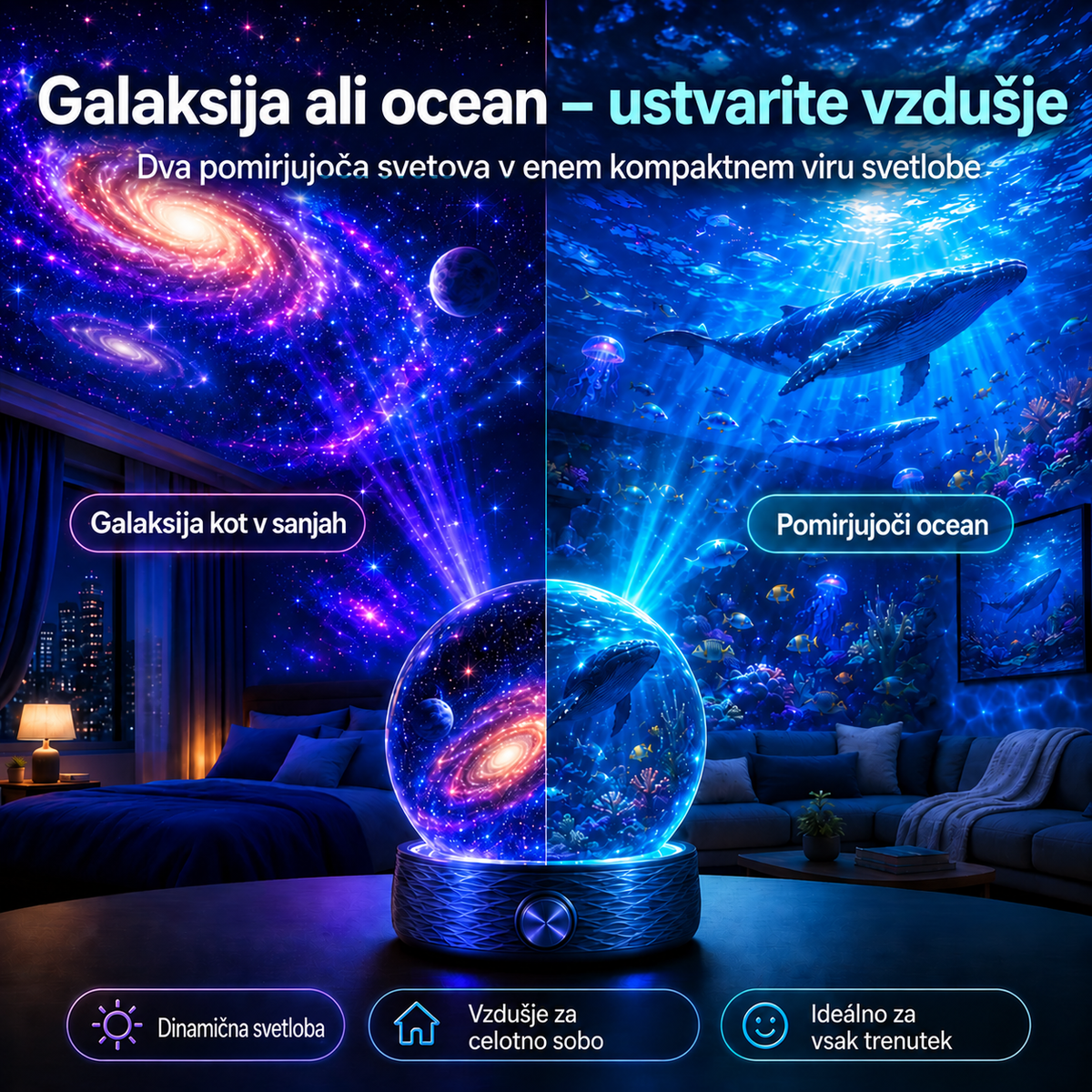 BILLHOL®🪐🌈  2026 PRO MAX 5D – pametni projektor več kot 100 osupljivih svetov z Bluetooth upravljanjem in zvočnimi učinki