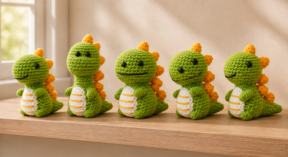 BILLHOL® Easy Crochet Dinosaur Kit for Beginners 🦖 – Make Your First Little Dino