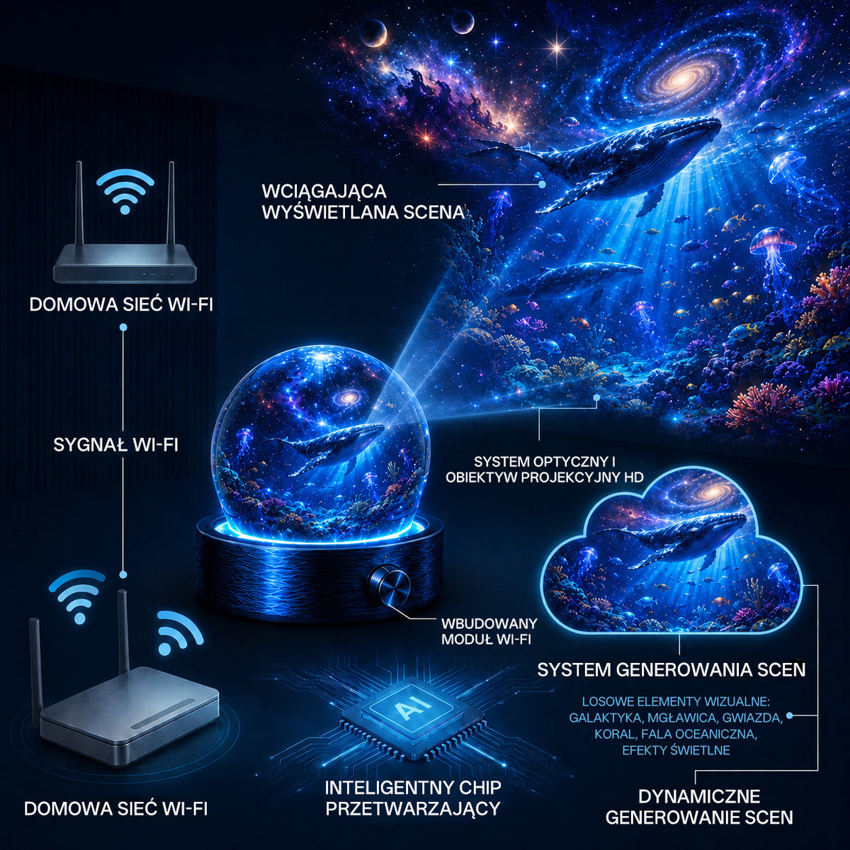 BVJ®✈️❤️2026 PRO MAX 5D – inteligentny projektor niezwykłych światów Odkrywaj ponad 100 zachwycających światów, sterując urządzeniem przez Bluetooth i korzystając z efektów dźwiękowych.