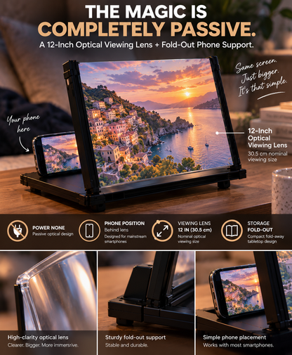 BILLHOL® 12-Inch Fold-Out Phone Screen Magnifier 📱– A Bigger View in Seconds