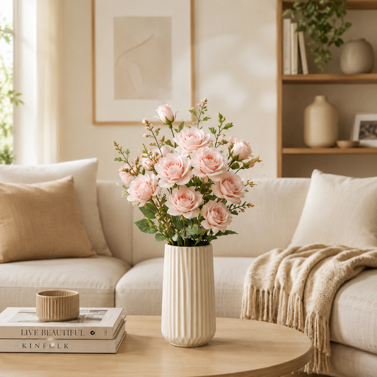 Premium Artificial Light Pink Rose Bouquet