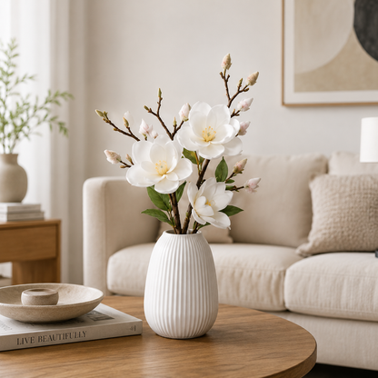 Premium Artificial White Magnolia Branches
